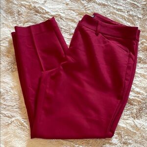 Express Editor Dark Red Capri Dress Pants